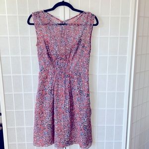 J Crew size 2 multicolored dress with a-line waist and pockets. Side zipper